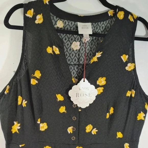 Sz L Knox Rose Dress Sleeveless Sharkbite Handkerchief Hem Large - Picture 4 of 12